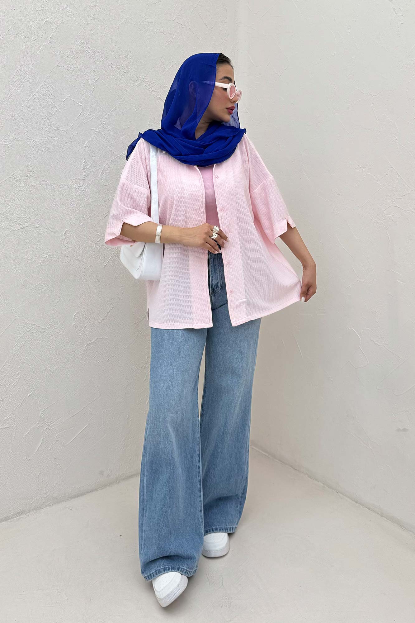 شومیز آستین کوتاه لینن کنفی