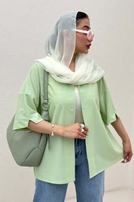 شومیز آستین کوتاه لینن کنفی