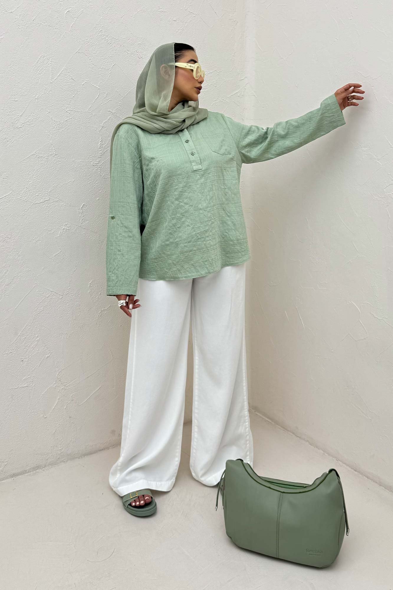 بلوز یقه بلیطی parry راه راه تک جیب