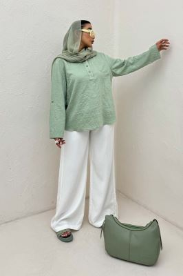 بلوز یقه بلیطی parry راه راه تک جیب