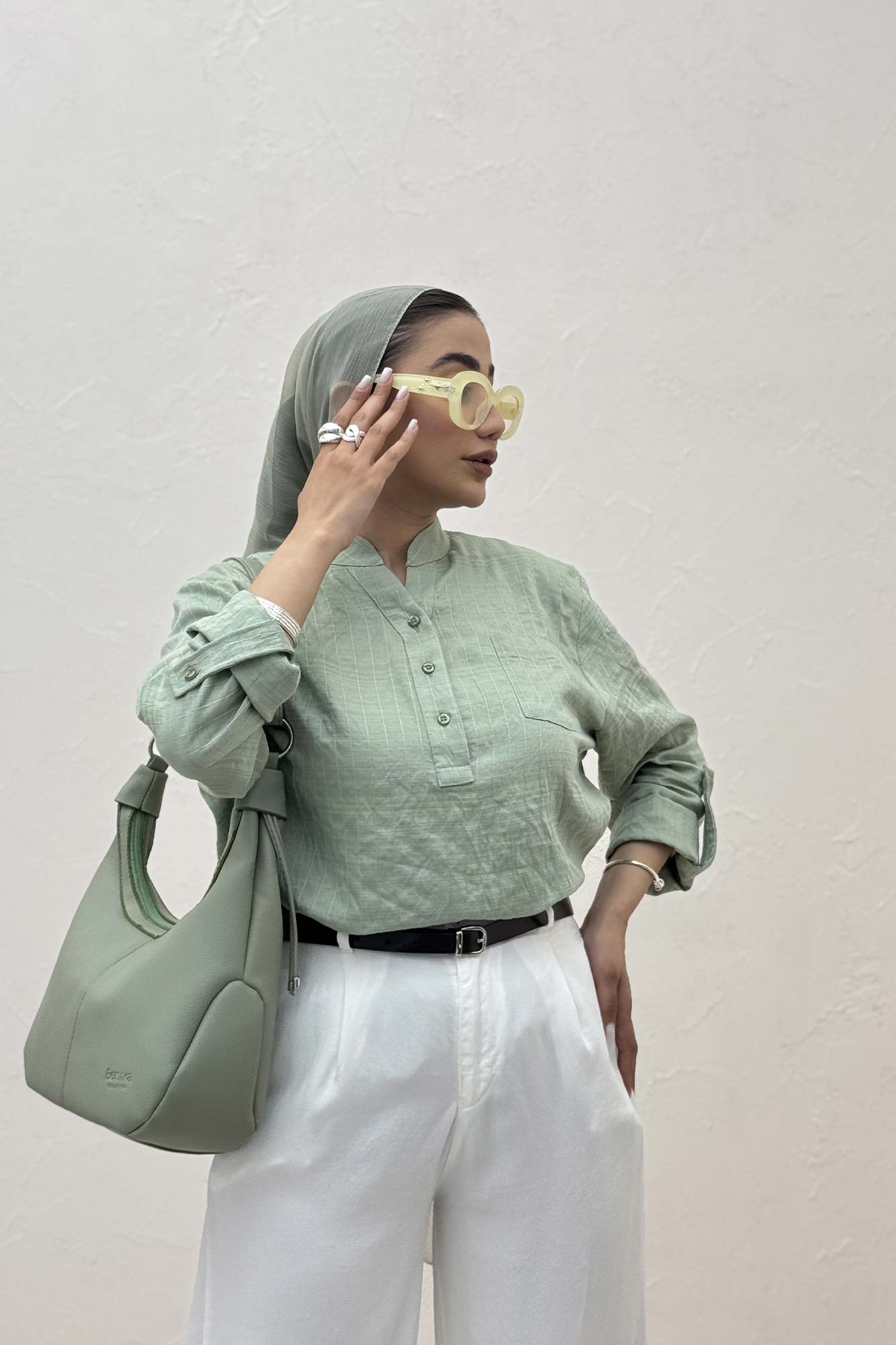 بلوز یقه بلیطی parry راه راه تک جیب