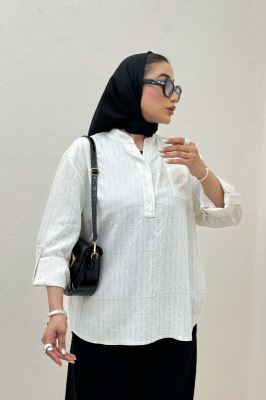 بلوز یقه بلیطی parry راه راه تک جیب