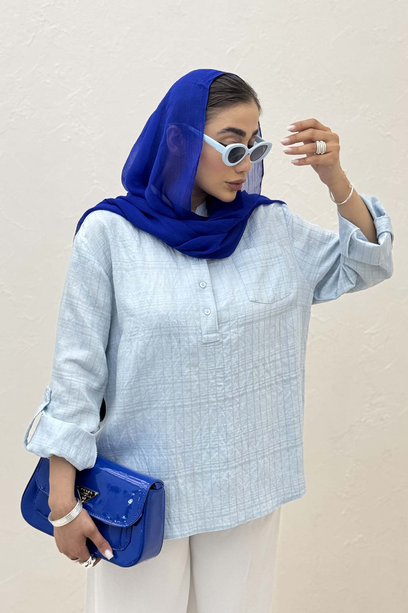 بلوز یقه بلیطی parry راه راه تک جیب