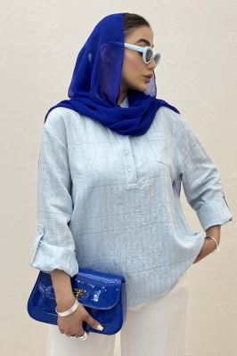 بلوز یقه بلیطی parry راه راه تک جیب