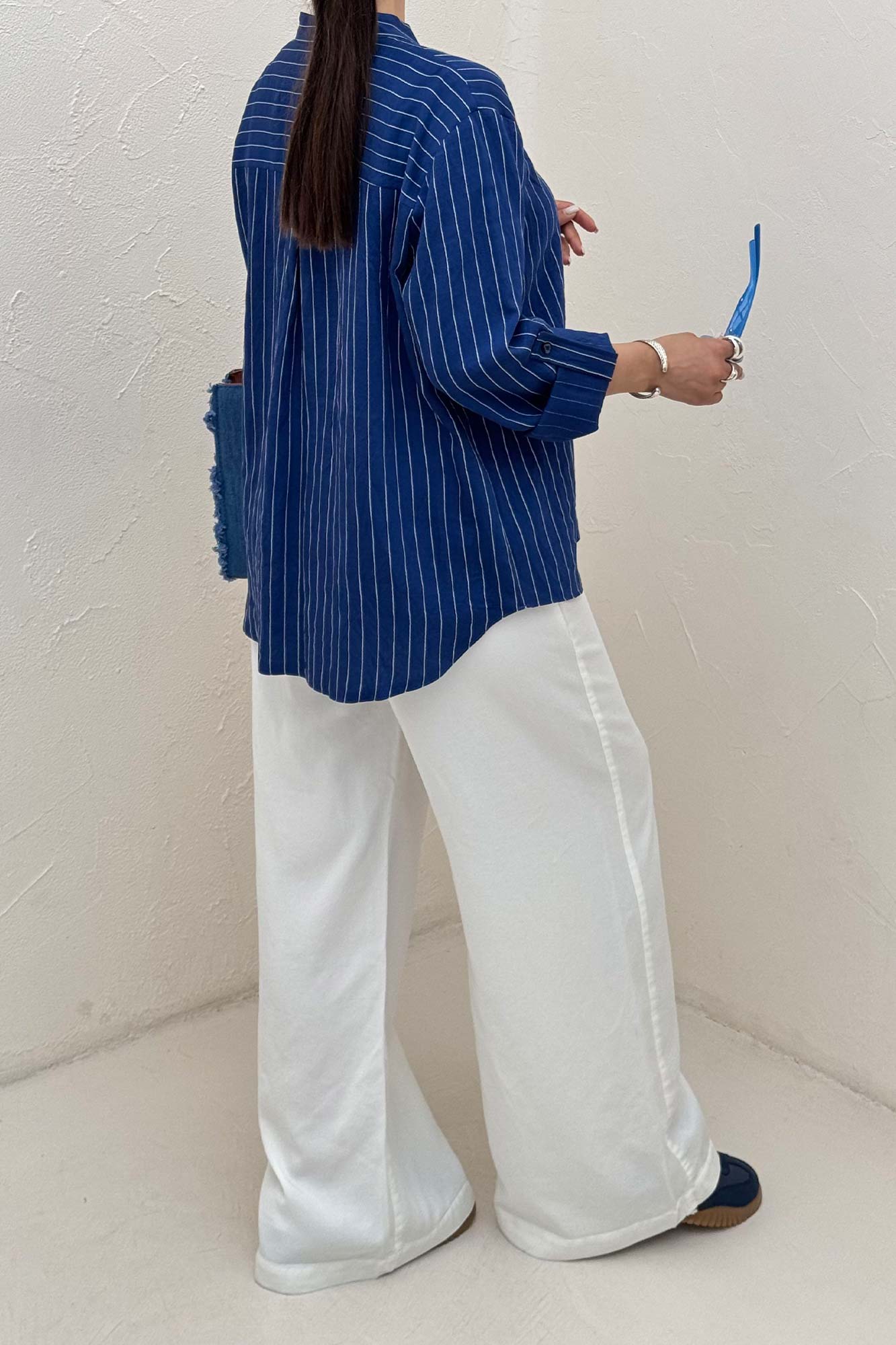 بلوز یقه بلیطی parry راه راه تک جیب