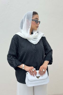 بلوز یقه بلیطی parry راه راه تک جیب