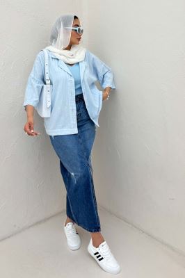 مانتو راه راه یقه شکاری TR