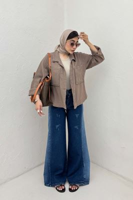 مانتو کنفی کوتاه دو جیب TR