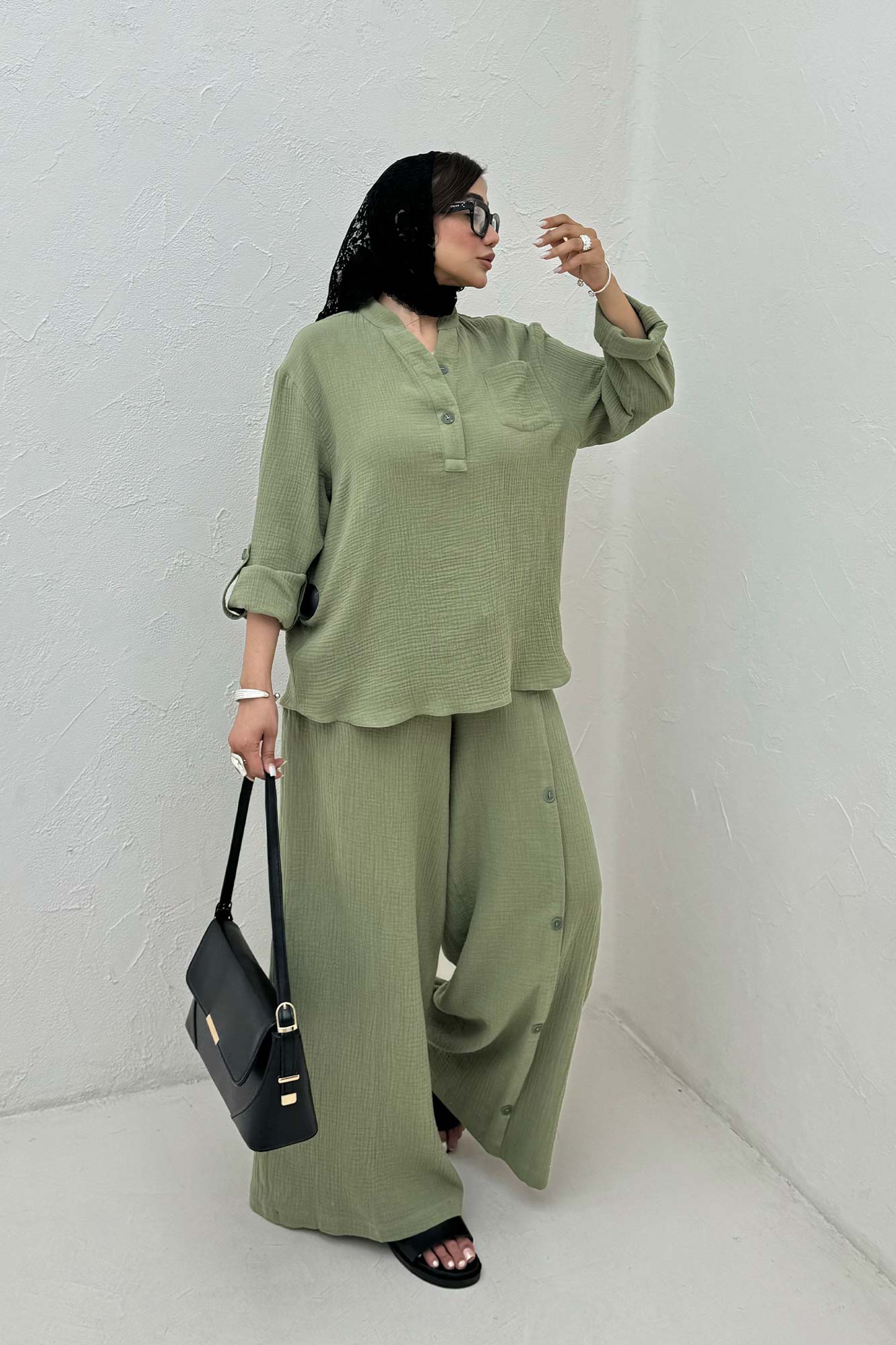 ست بلوز و شلوار دبل فیس آرسین