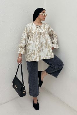 مانتو عروسکی پرینتی چیندار کد 3