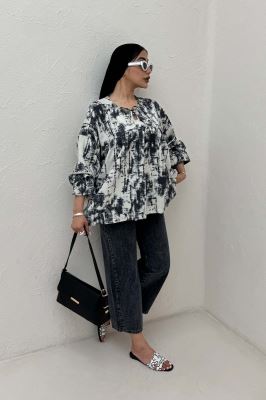 مانتو عروسکی پرینتی چیندار کد 3