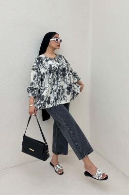 مانتو عروسکی پرینتی چیندار کد 3