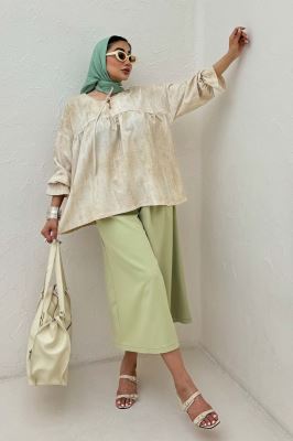 مانتو عروسکی پرینتی چیندار کد 1