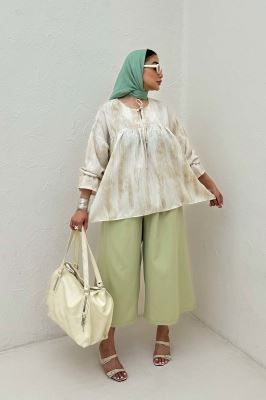 مانتو عروسکی پرینتی چیندار کد 2