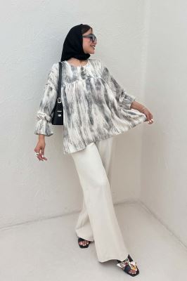 مانتو عروسکی پرینتی چیندار کد 2