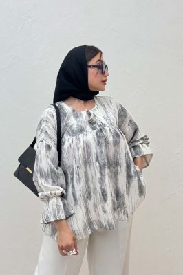 مانتو عروسکی پرینتی چیندار کد 2