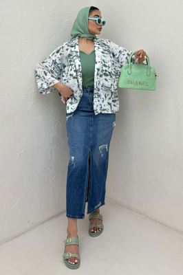 مانتو لینن اسلپ دو جیب کد 2