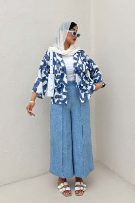 مانتو لینن اسلپ دو جیب کد 1