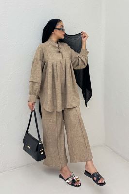 بلوز یقه چین دار شانتون سرامیکی یوکا