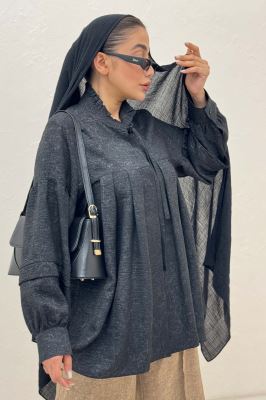 بلوز یقه چین دار شانتون سرامیکی یوکا