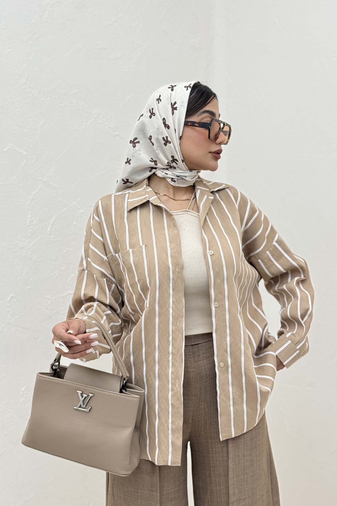 شومیز مانتویی parry راه راه پشت پنسی