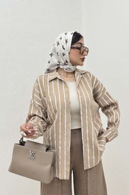 شومیز مانتویی parry راه راه پشت پنسی