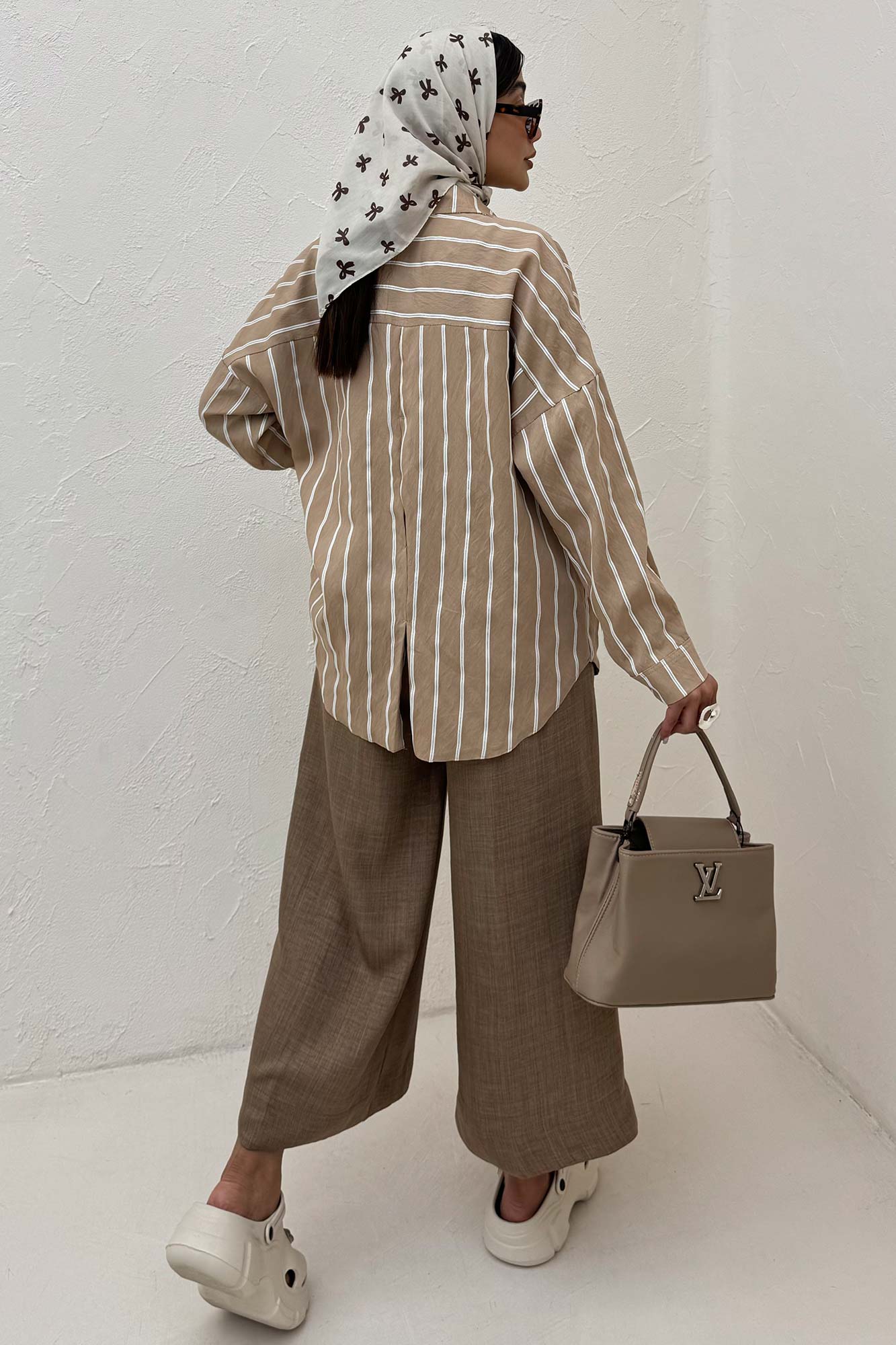 شومیز مانتویی parry راه راه پشت پنسی