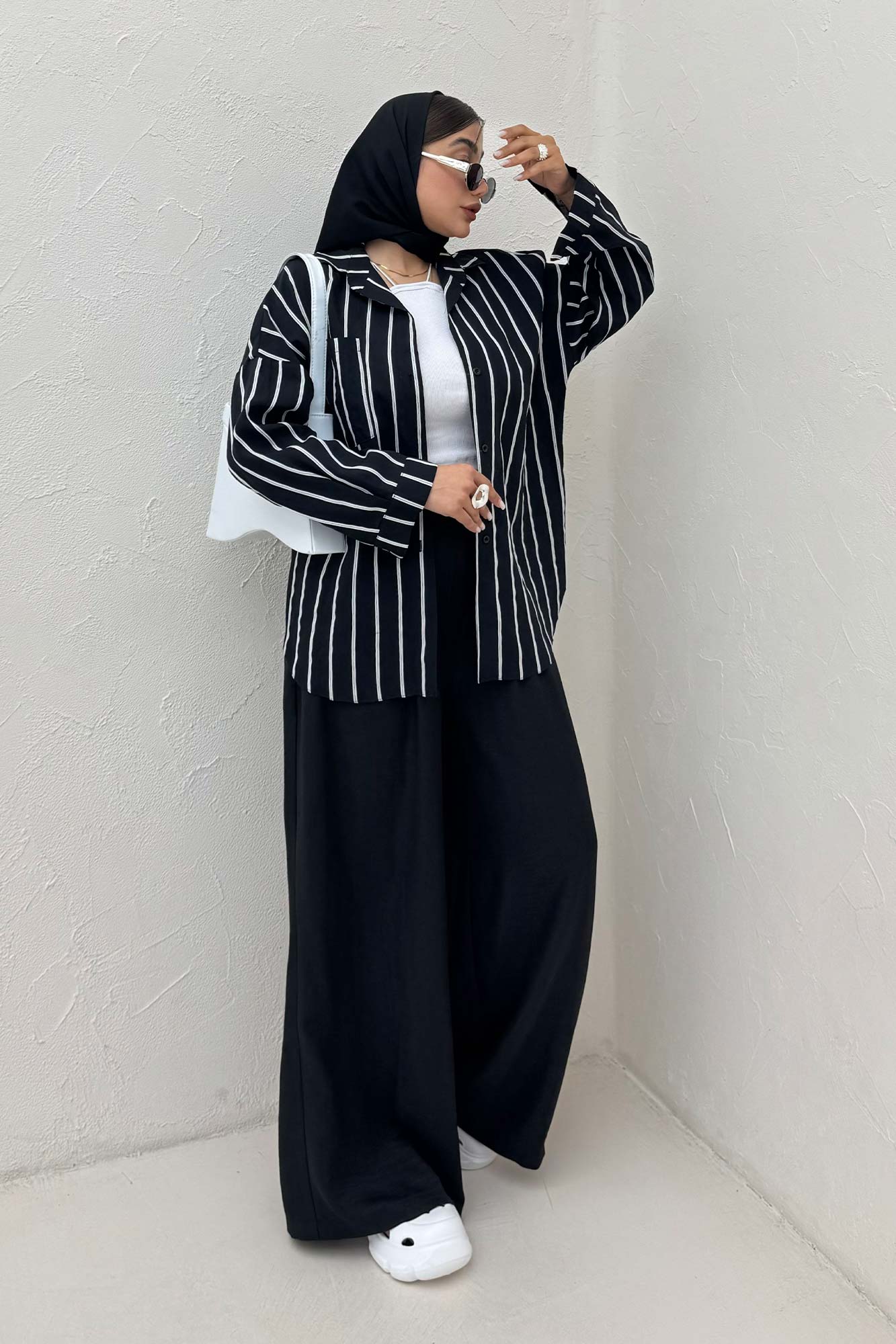 شومیز مانتویی parry راه راه پشت پنسی