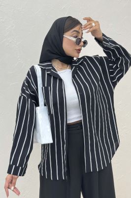 شومیز مانتویی parry راه راه پشت پنسی