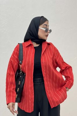 شومیز مانتویی parry راه راه پشت پنسی