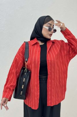 شومیز مانتویی parry راه راه پشت پنسی