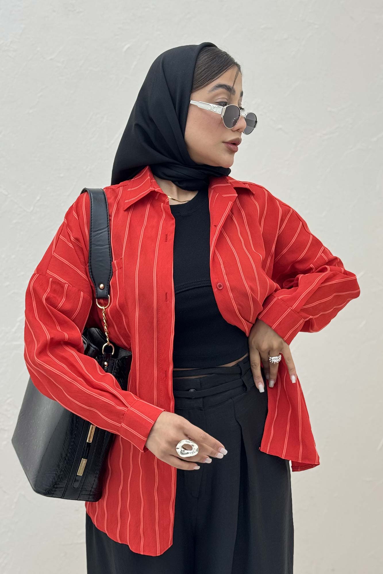 شومیز مانتویی parry راه راه پشت پنسی