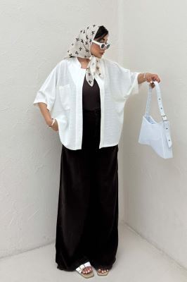 شومیز یقه سه سانت لینن کنفی