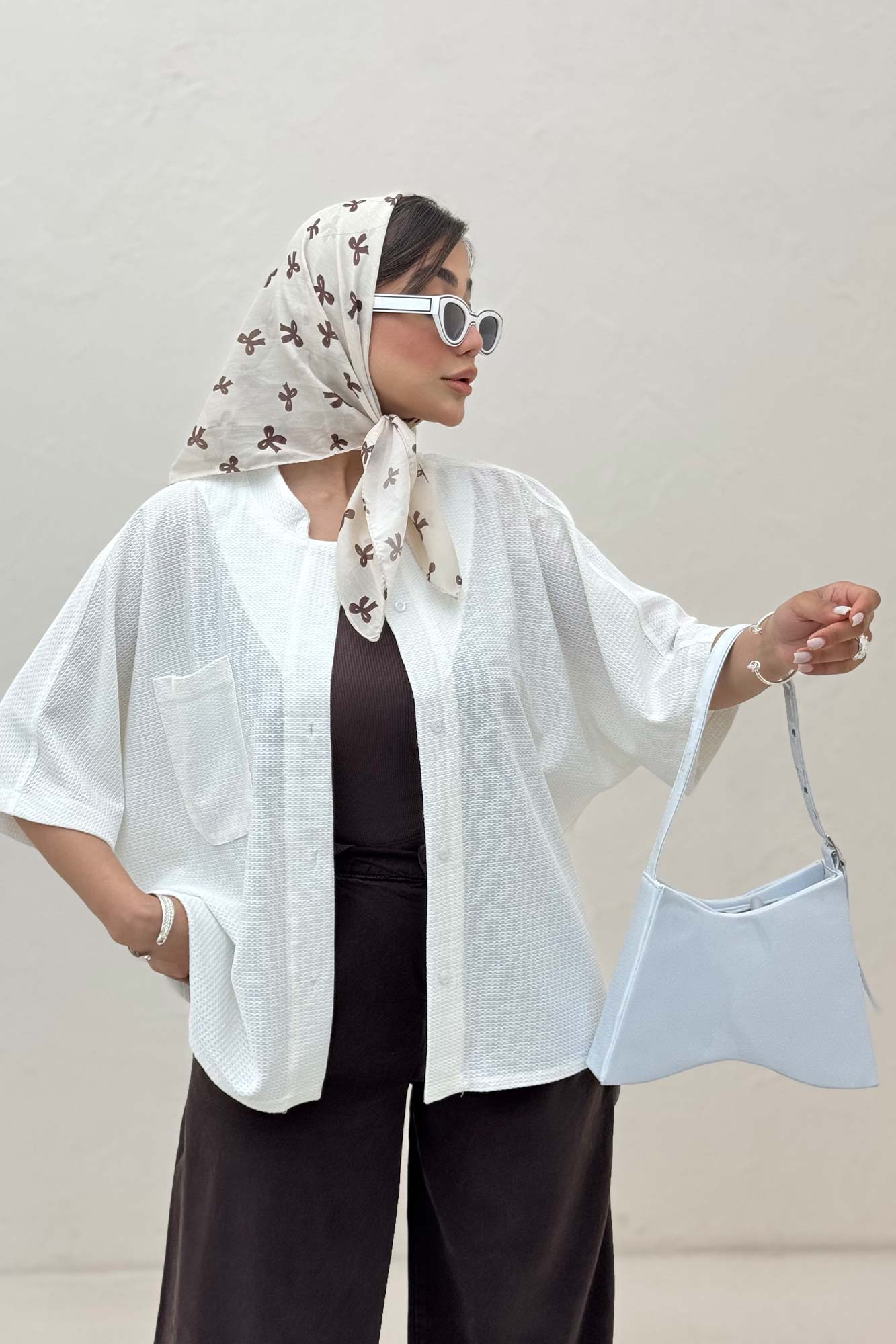 شومیز یقه سه سانت لینن کنفی