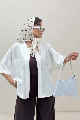 شومیز یقه سه سانت لینن کنفی