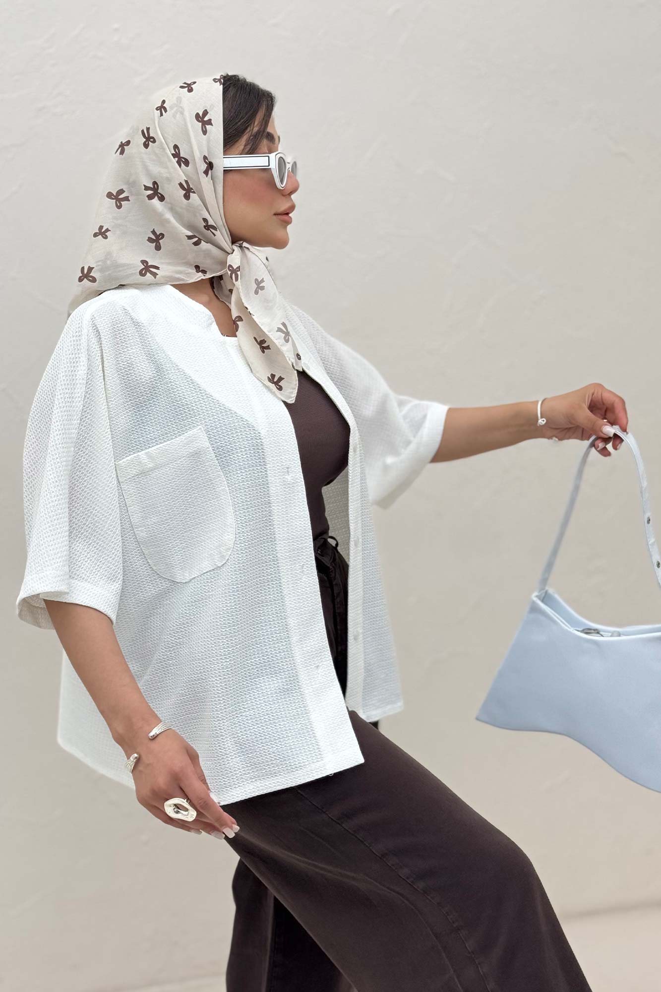 شومیز یقه سه سانت لینن کنفی