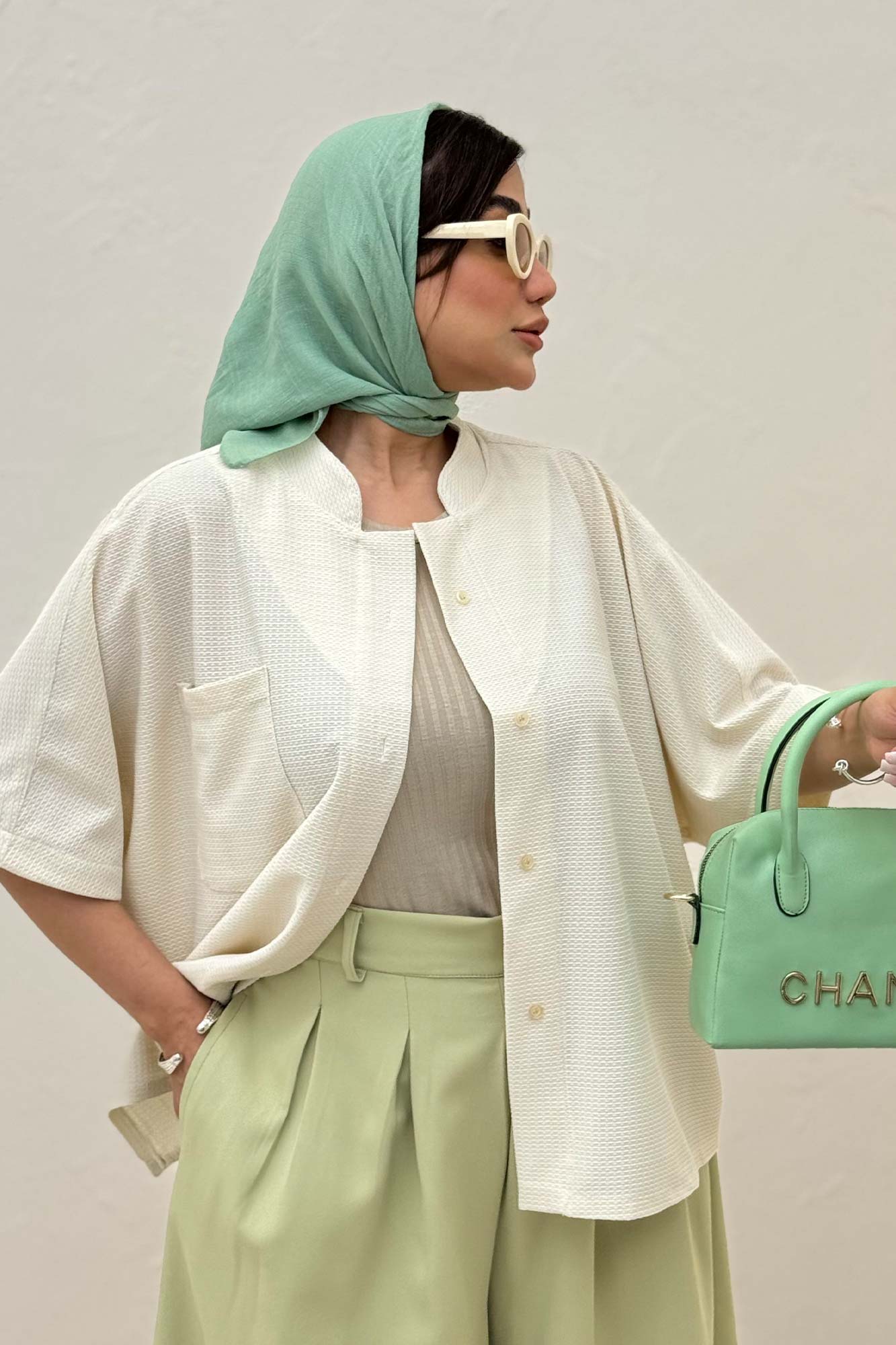 شومیز یقه سه سانت لینن کنفی