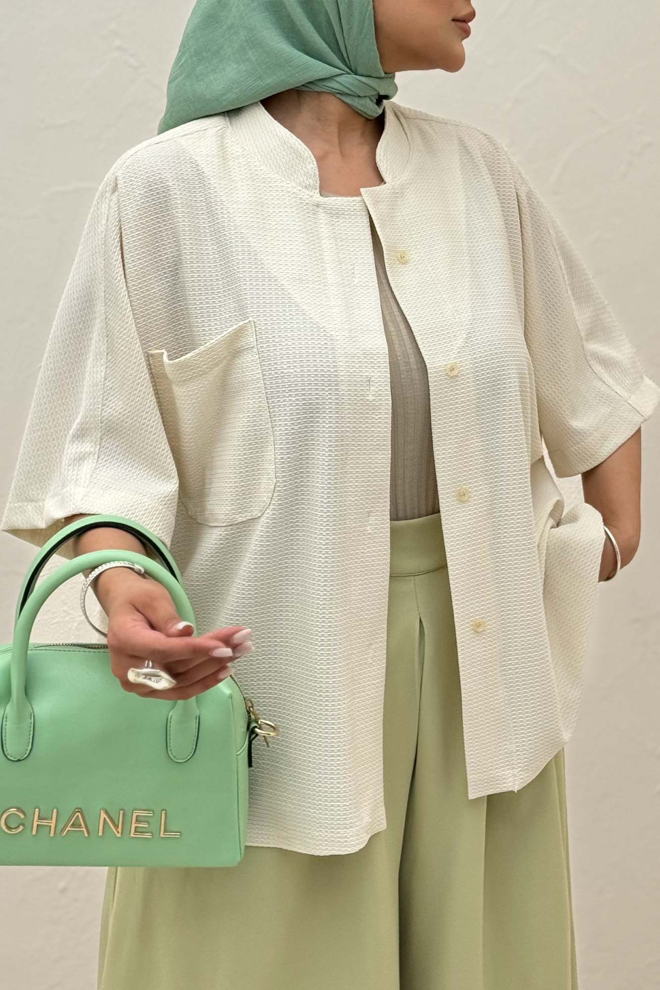 شومیز یقه سه سانت لینن کنفی