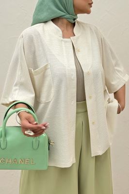 شومیز یقه سه سانت لینن کنفی