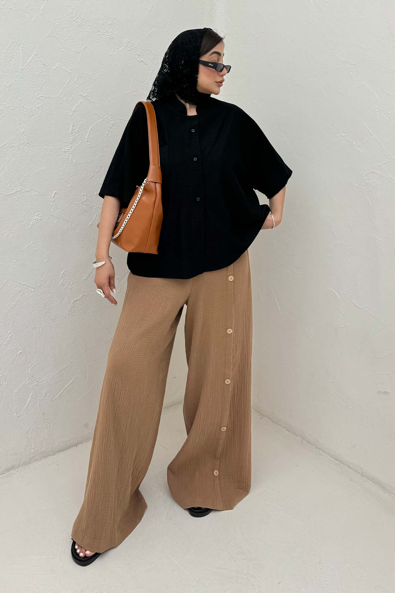 شومیز یقه سه سانت لینن کنفی