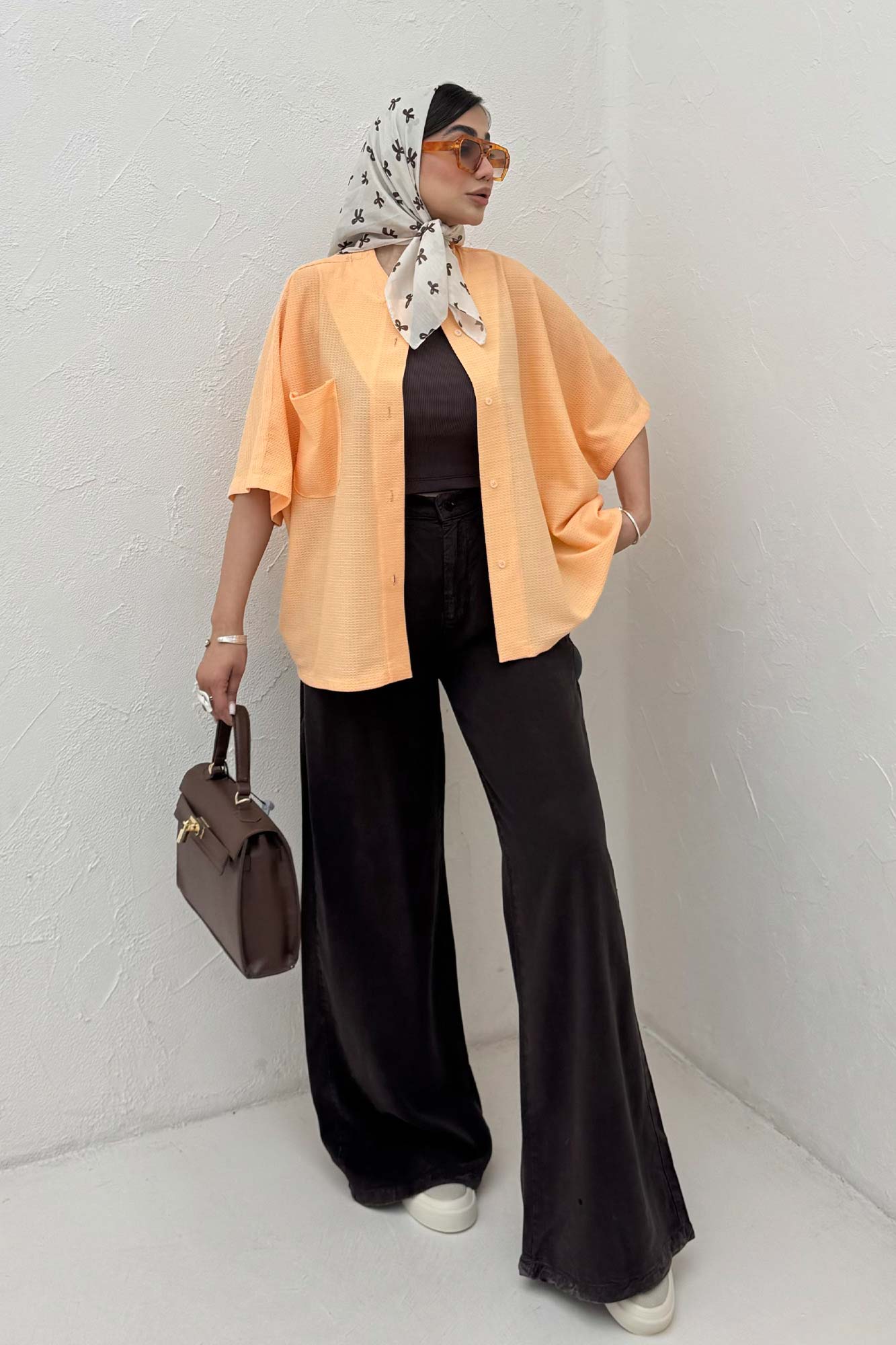 شومیز یقه سه سانت لینن کنفی