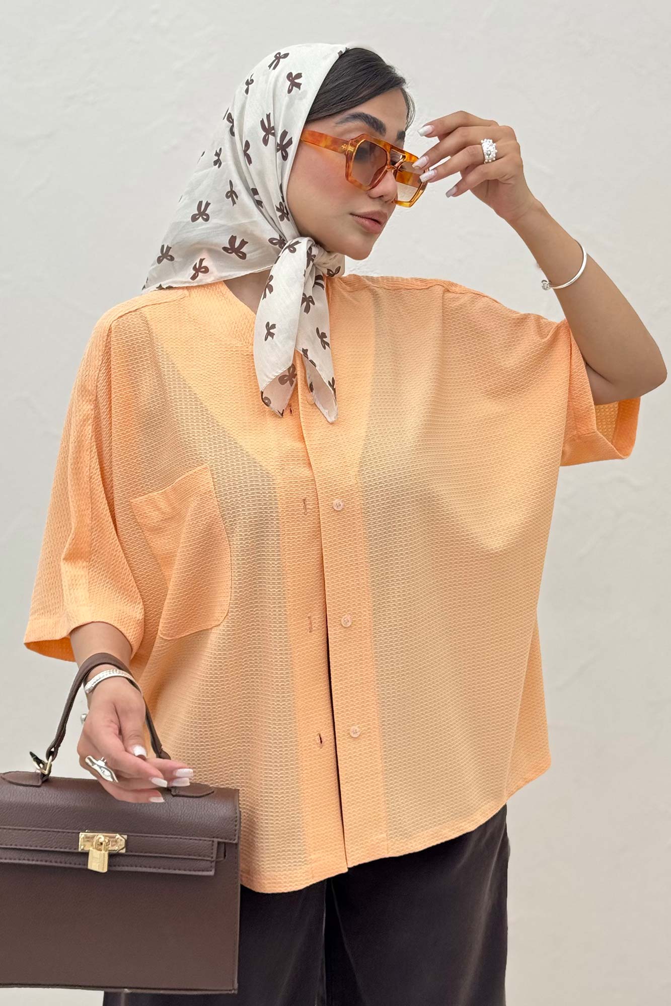 شومیز یقه سه سانت لینن کنفی