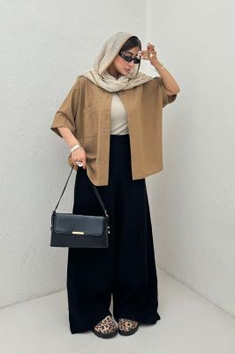 شومیز یقه سه سانت لینن کنفی