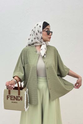 شومیز یقه سه سانت لینن کنفی