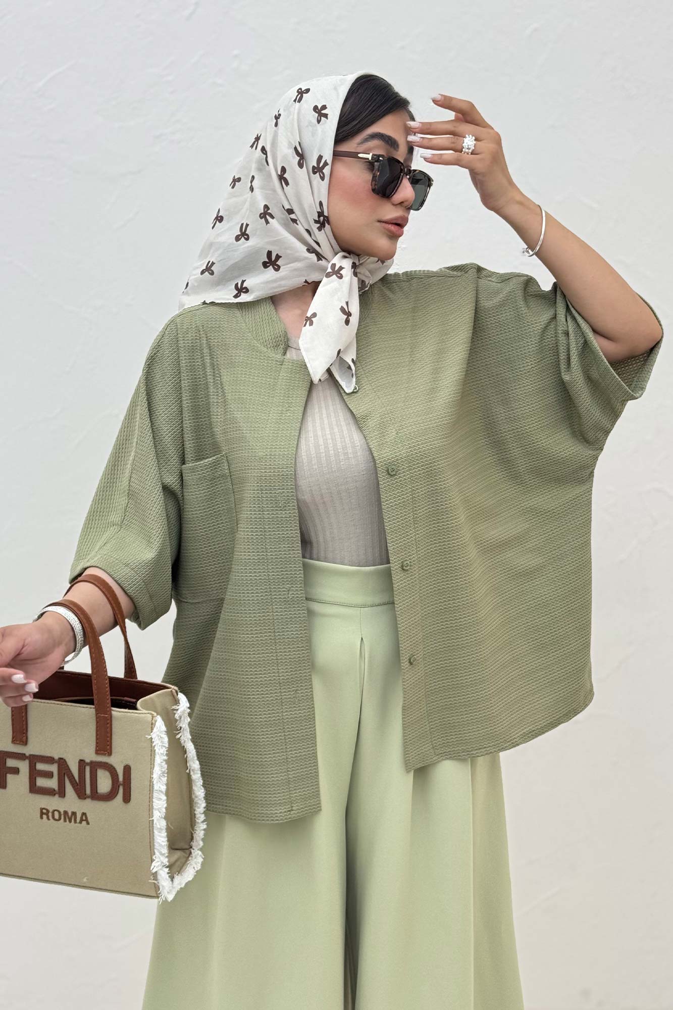 شومیز یقه سه سانت لینن کنفی