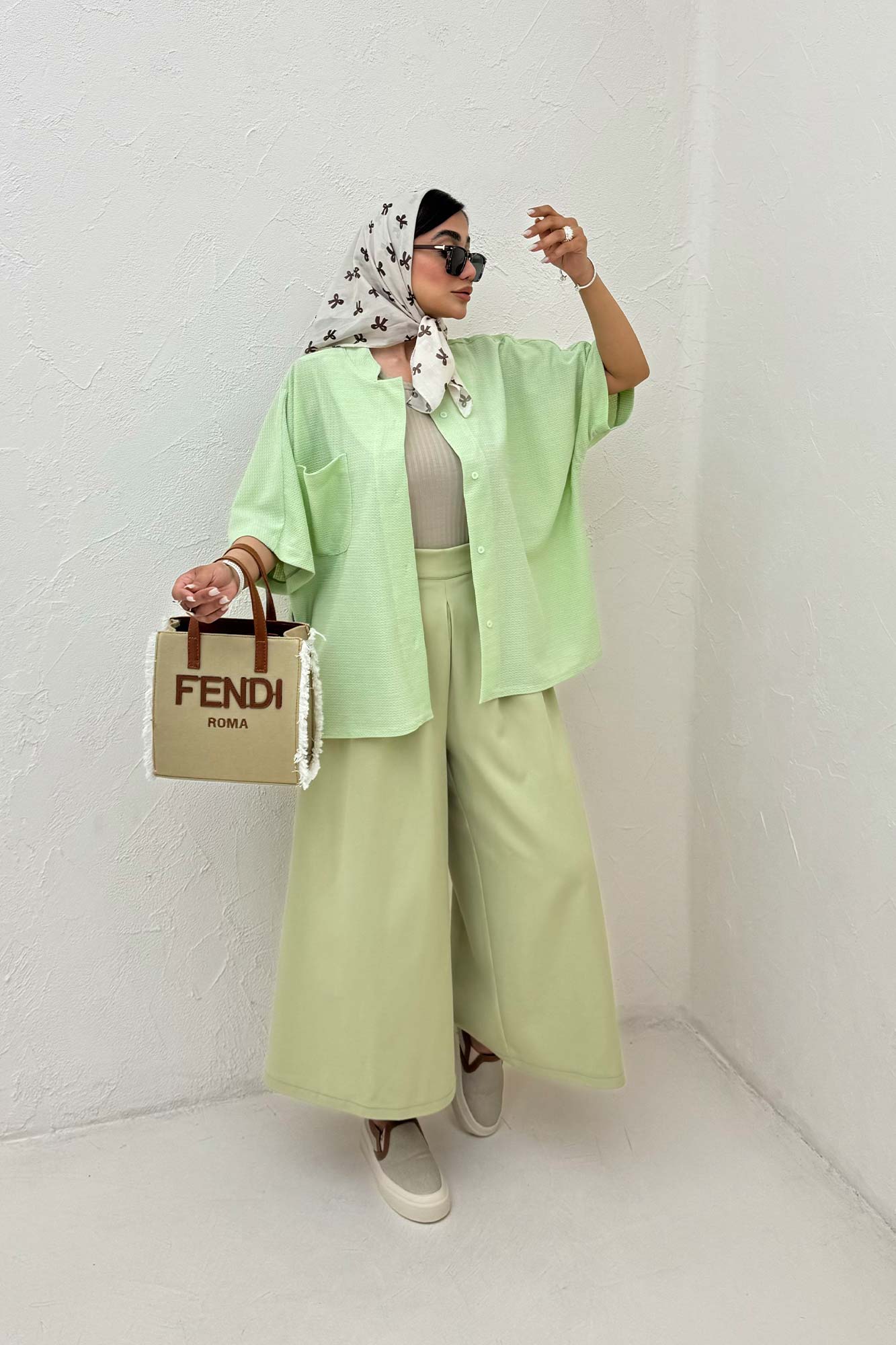 شومیز یقه سه سانت لینن کنفی