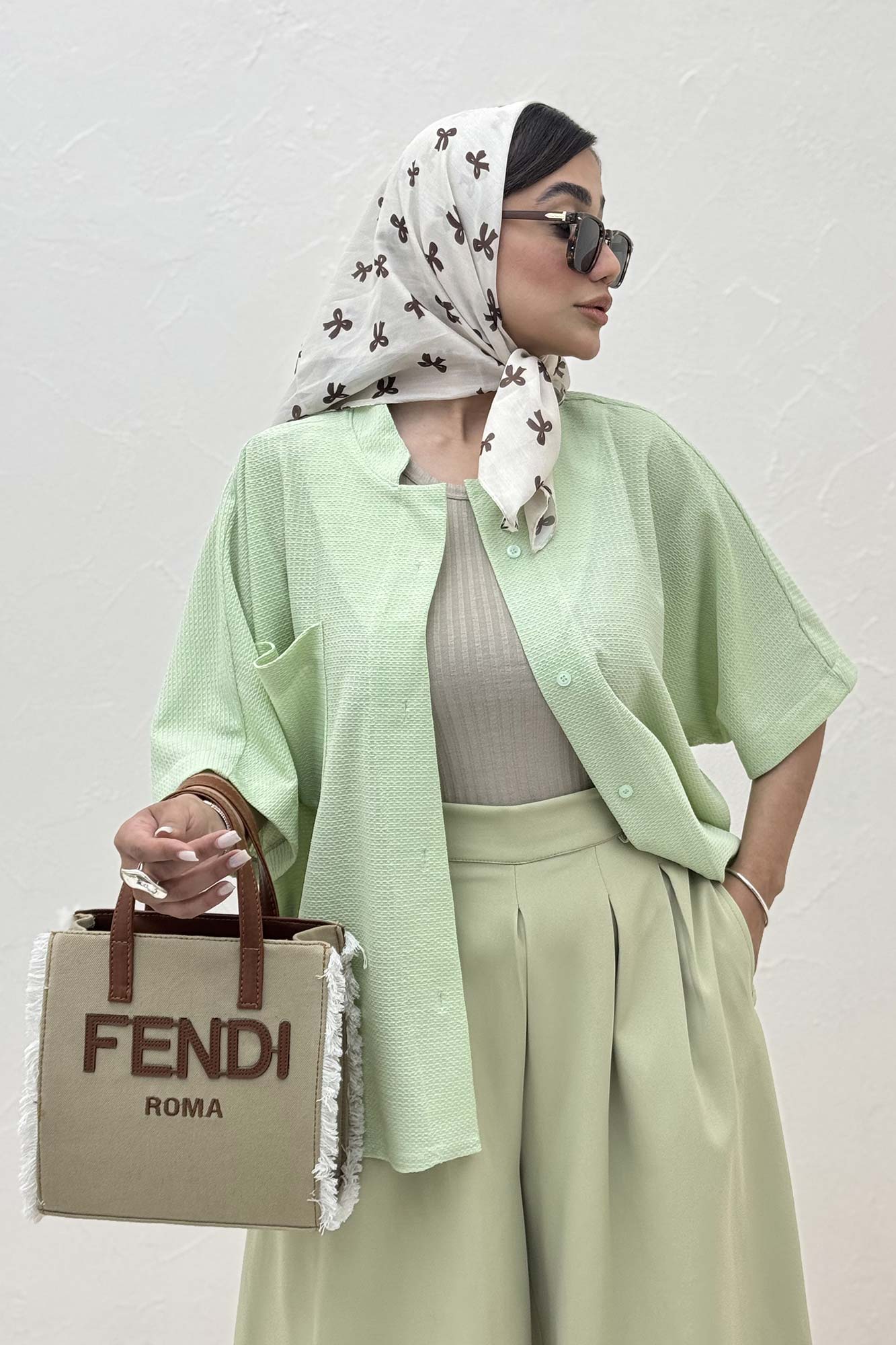 شومیز یقه سه سانت لینن کنفی