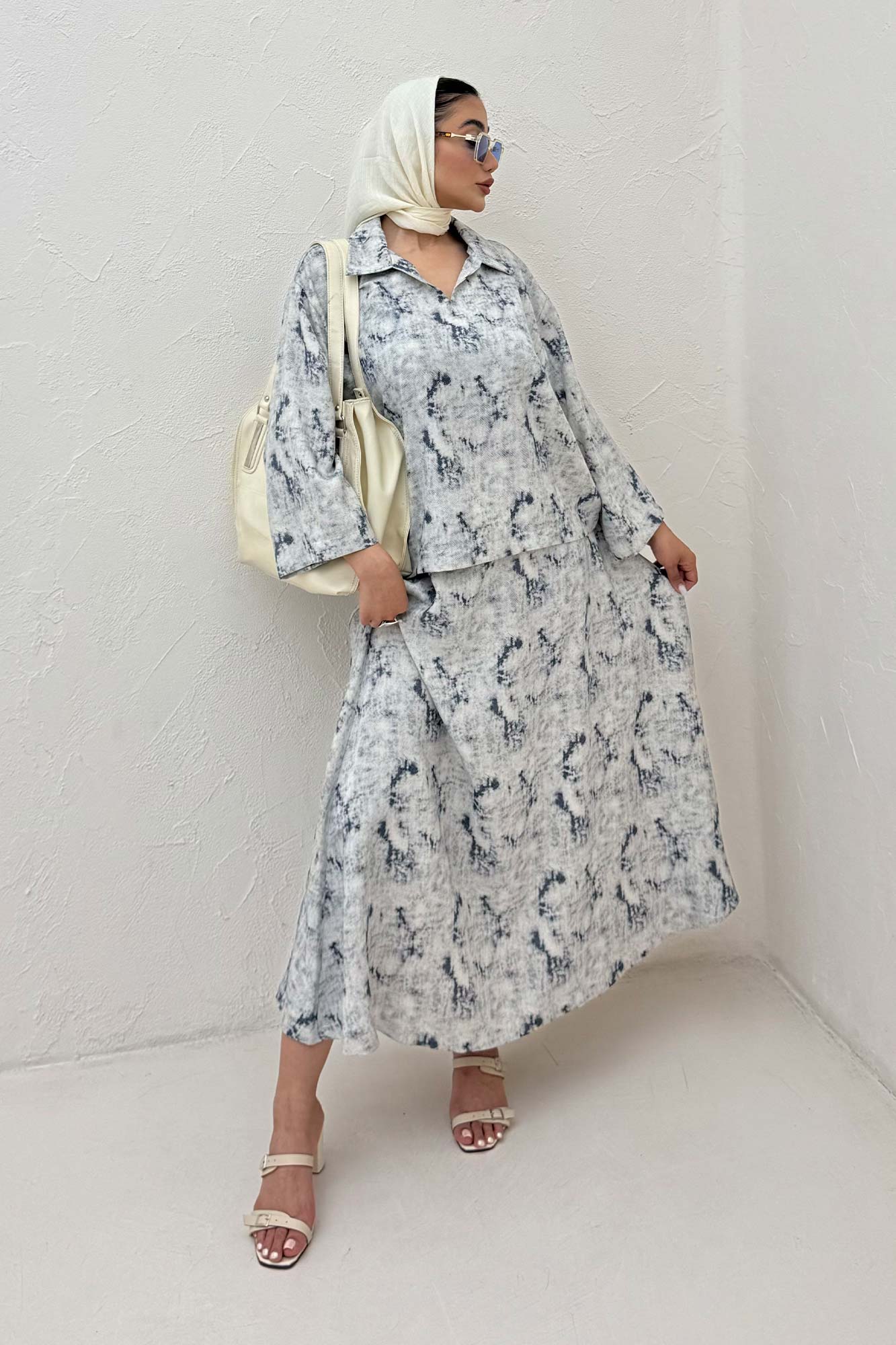 ست شومیز و دامن پرینتی GISA کد 1