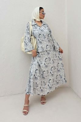 ست شومیز و دامن پرینتی GISA کد 1