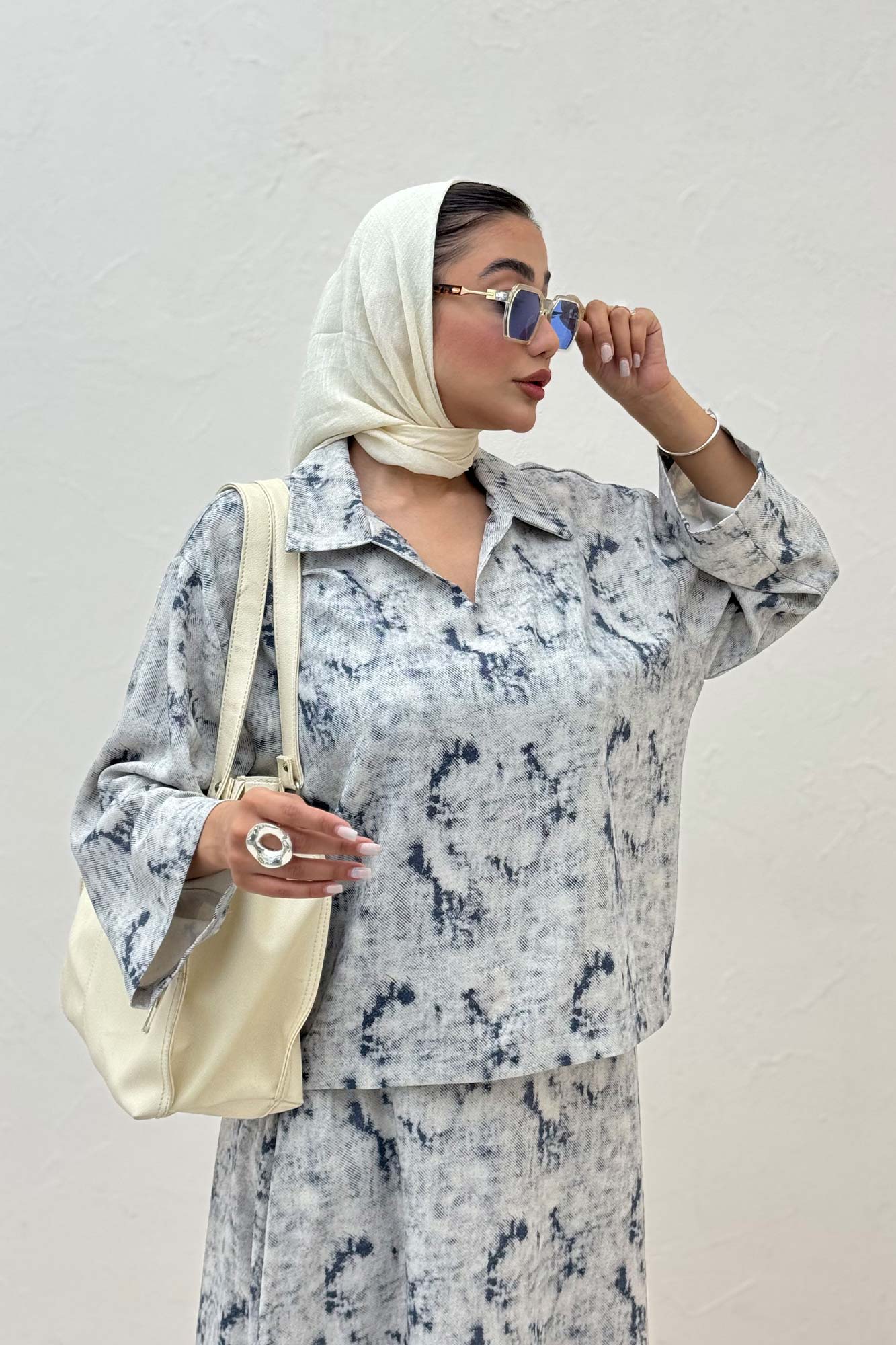 ست شومیز و دامن پرینتی GISA کد 1